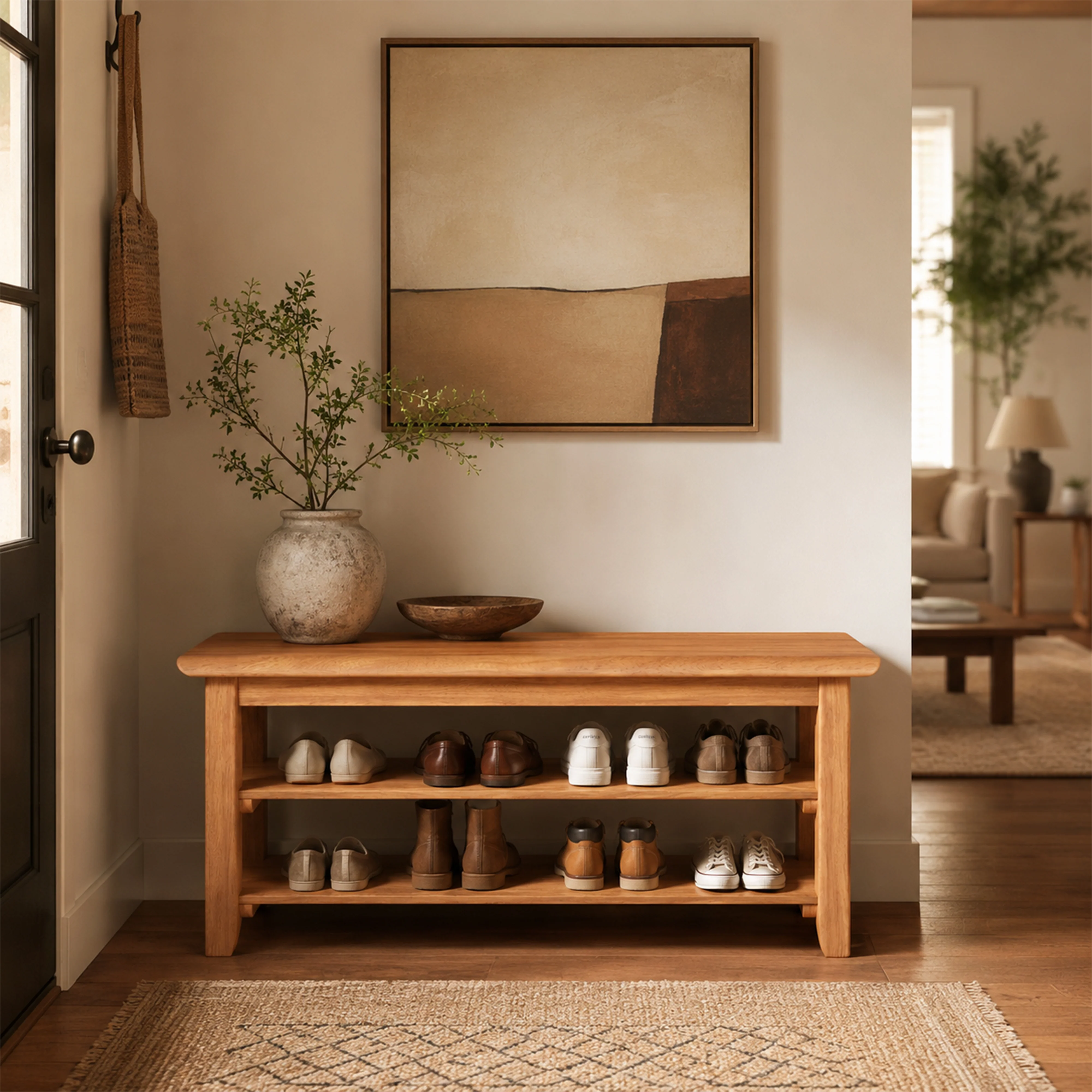 Timber Shoe Rack Bench - Image 4