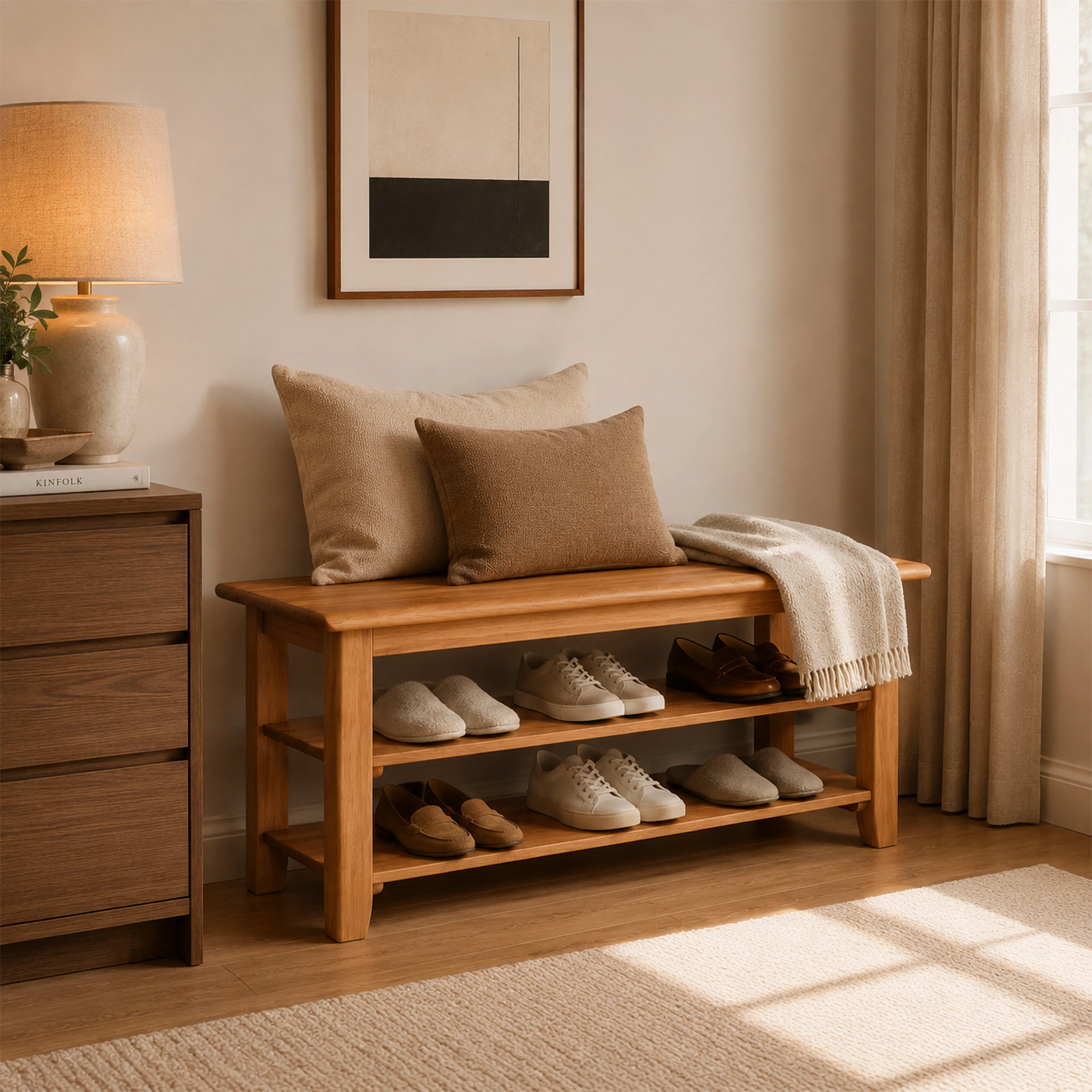 Timber Shoe Rack Bench - Image 6